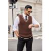 COOFANDY Sweater Vest for Men Regular Fit V Neck Sleeveless Knitted Pullovers Sweater(Brown)