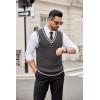 COOFANDY Sweater Vest for Men Regular Fit V Neck Sleeveless Knitted Pullovers Sweater(Dark Grey)