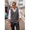 COOFANDY Sweater Vest for Men Regular Fit V Neck Sleeveless Knitted Pullovers Sweater(Dark Grey)