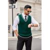 COOFANDY Sweater Vest for Men Regular Fit V Neck Sleeveless Knitted Pullovers Sweater(Green)