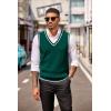 COOFANDY Sweater Vest for Men Regular Fit V Neck Sleeveless Knitted Pullovers Sweater(Green)