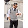 COOFANDY Sweater Vest for Men Regular Fit V Neck Sleeveless Knitted Pullovers Sweater(Light Grey)