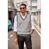 COOFANDY Sweater Vest for Men Regular Fit V Neck Sleeveless Knitted Pullovers Sweater(Light Grey)
