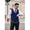 COOFANDY Sweater Vest for Men Regular Fit V Neck Sleeveless Knitted Pullovers Sweater(Navy Blue)