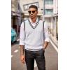 COOFANDY Sweater Vest for Men Regular Fit V Neck Sleeveless Knitted Pullovers Sweater(White)