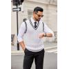 COOFANDY Sweater Vest for Men Regular Fit V Neck Sleeveless Knitted Pullovers Sweater(White)