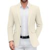 COOFANDY Men’s Casual Blazer One Button Sport Coat Lightweight Business Suit Jacket(Beige)