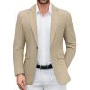 COOFANDY Men’s Casual Blazer One Button Sport Coat Lightweight Business Suit Jacket(Khaki)