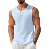 COOFANDY Mens Casual Tank Tops 2 Pack Waffle Knit Sleeveless Shirt Breathable Tank Shirts Summer Muscle Tee(Light Blue)