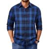 COOFANDY Mens Flannel Shirts Long Sleeve Casual Plaid Shirt for Men Button Up Shirt Jackets with Pocket(Plaid – Black Blue)