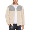 COOFANDY Men’s Soft Polar Fleece Jacket Lightweight Full Zip Jackets Casual Outdoor Warm Jackets Coats with Pockets(Beigelight Grey)