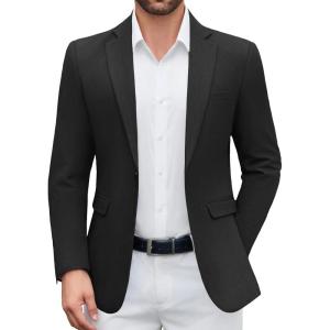 COOFANDY Men’s Casual Blazer One Button Sport Coat Lightweight Business Suit Jacket(Black)