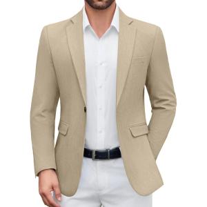 COOFANDY Men’s Casual Blazer One Button Sport Coat Lightweight Business Suit Jacket(Khaki)