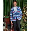 COOFANDY Men’s Christmas Blazer Jacket One Button Halloween Sport Coat Christmas Party Holiday Jacket(Christmas Blazer – Snowman & Tree)