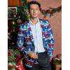 COOFANDY Men’s Christmas Blazer Jacket One Button Halloween Sport Coat Christmas Party Holiday Jacket(Christmas Blazer – Snowman & Tree)