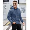 COOFANDY Mens Hooded Sweatshirt Casual Long Sleeve Drawstring Waffle Knit Pullover Hoodies(Blue Gery)