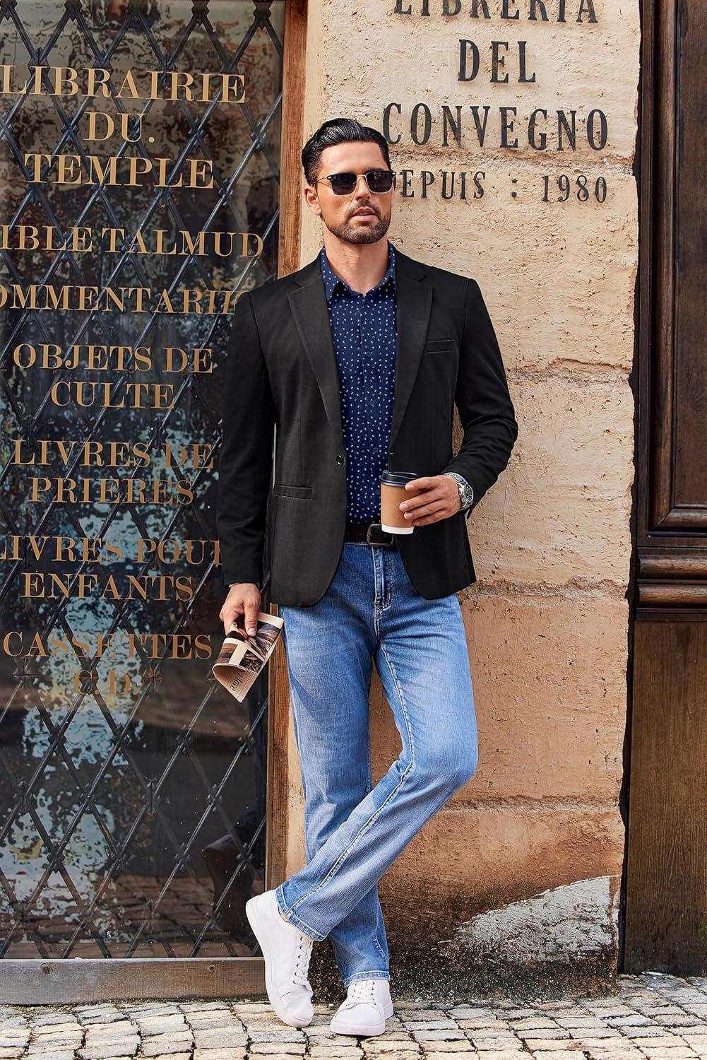 imageCOOFANDY Mens Long Sleeve Button Down Shirts Casual Untucked Shirts for Men Dress Shirts Wedding ShirtsAnchornavy