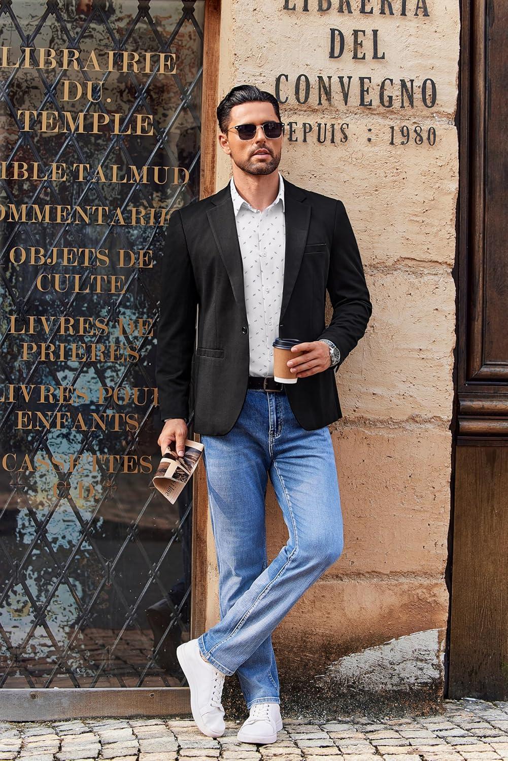 imageCOOFANDY Mens Long Sleeve Button Down Shirts Casual Untucked Shirts for Men Dress Shirts Wedding ShirtsTrianglewhite