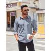 COOFANDY Mens Long Sleeve Button Down Shirts Casual Untucked Shirts for Men Dress Shirts Wedding Shirts(Light Blue-diamond)