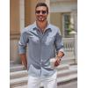 COOFANDY Mens Long Sleeve Button Down Shirts Casual Untucked Shirts for Men Dress Shirts Wedding Shirts(Light Blue-diamond)