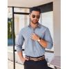 COOFANDY Mens Long Sleeve Button Down Shirts Casual Untucked Shirts for Men Dress Shirts Wedding Shirts(Light Blue-diamond)