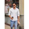 COOFANDY Mens Long Sleeve Button Down Shirts Casual Untucked Shirts for Men Dress Shirts Wedding Shirts(Triangle-white)