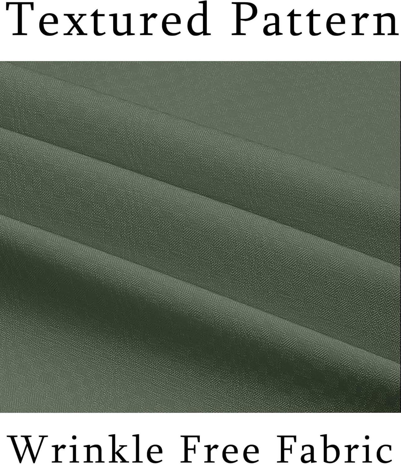 imageCOOFANDY Mens Short Sleeve Dress Shirts Wrinkle Free Regular Fit Dress Shirt Textured Casual Button Down ShirtsArmy Green