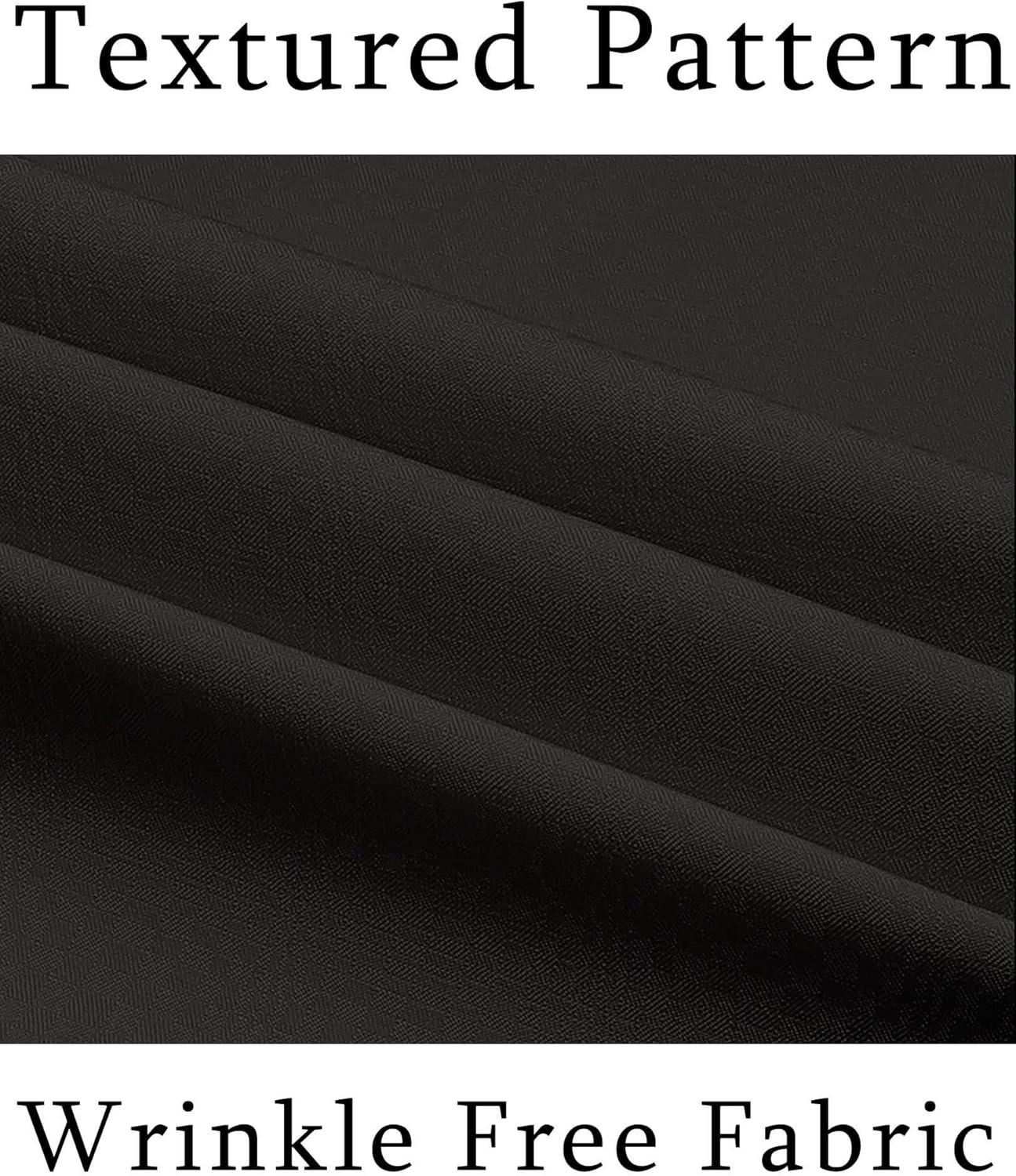 imageCOOFANDY Mens Short Sleeve Dress Shirts Wrinkle Free Regular Fit Dress Shirt Textured Casual Button Down ShirtsBlack