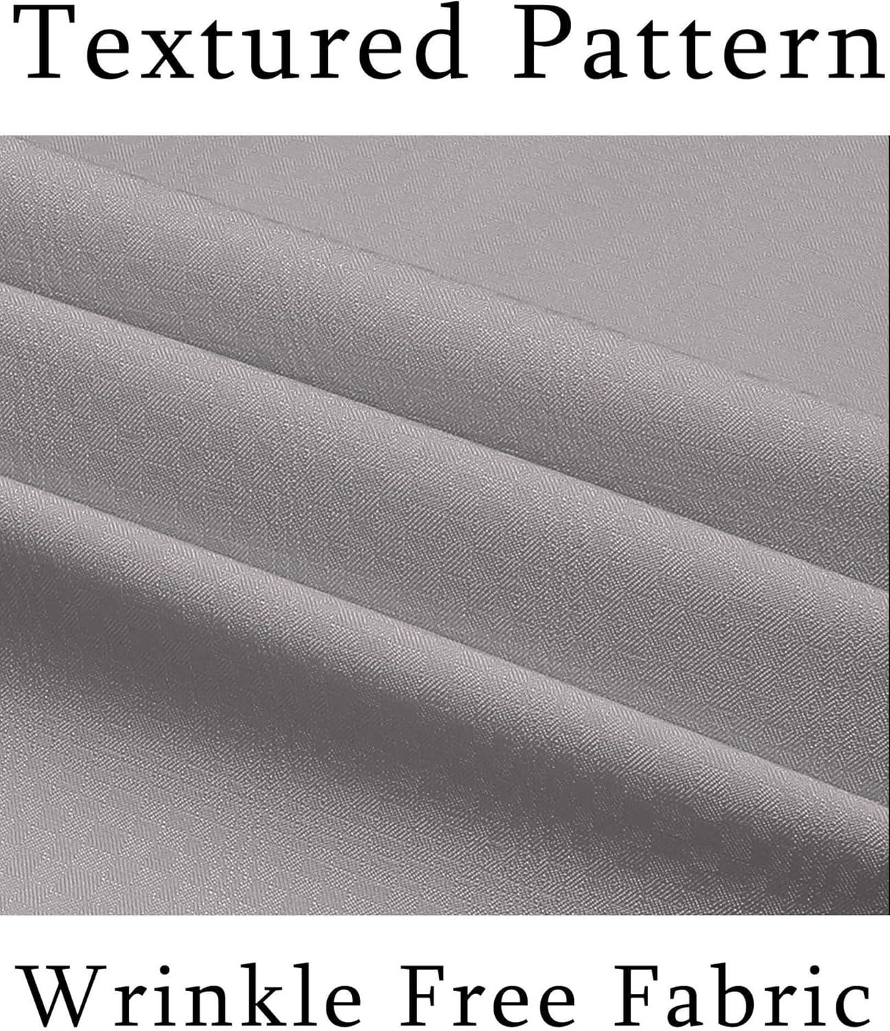 imageCOOFANDY Mens Short Sleeve Dress Shirts Wrinkle Free Regular Fit Dress Shirt Textured Casual Button Down ShirtsLight Grey