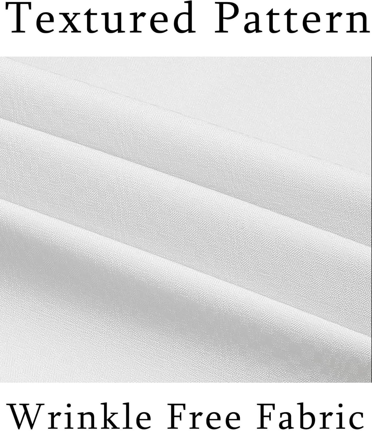 imageCOOFANDY Mens Short Sleeve Dress Shirts Wrinkle Free Regular Fit Dress Shirt Textured Casual Button Down ShirtsWhite