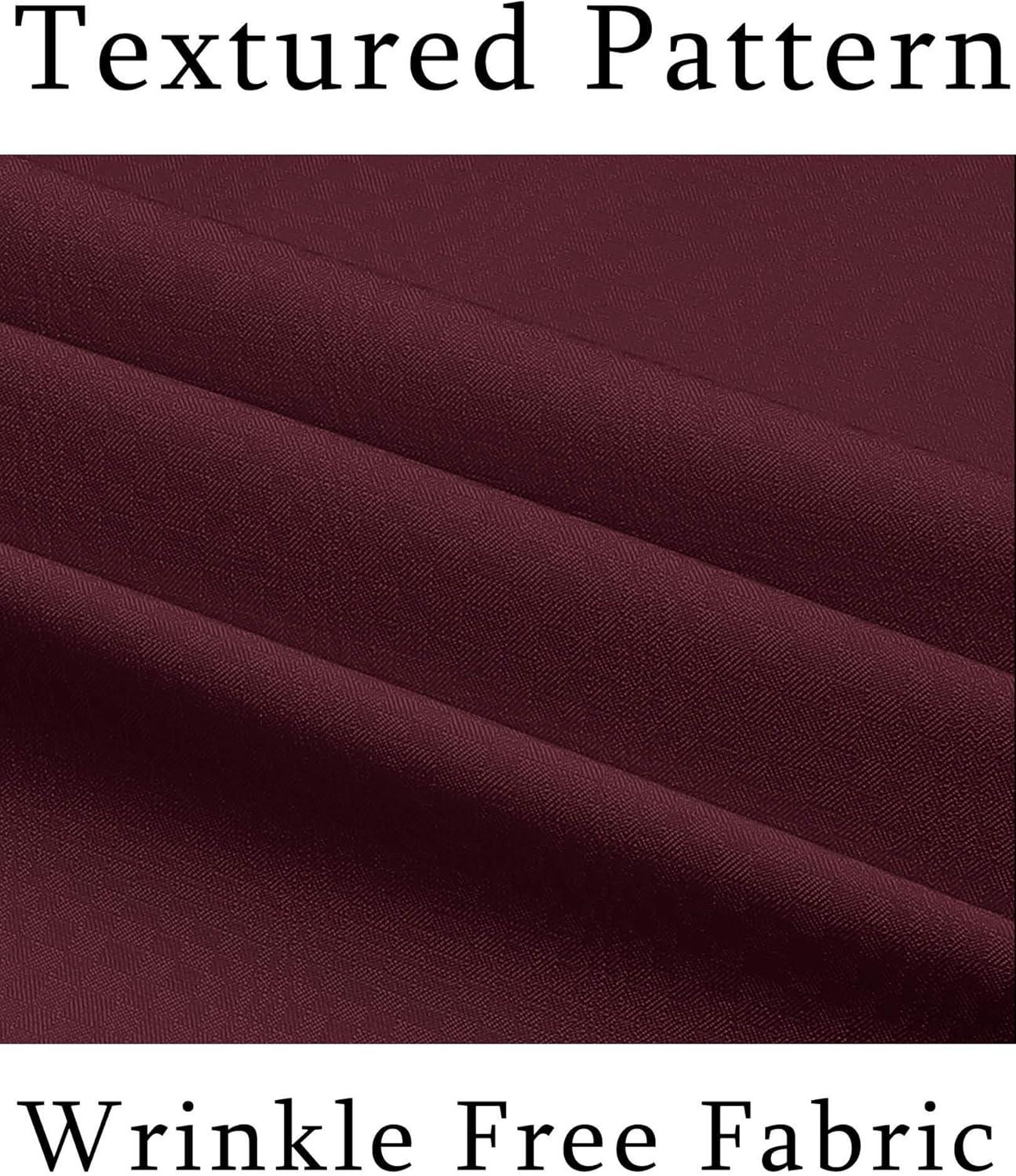 imageCOOFANDY Mens Short Sleeve Dress Shirts Wrinkle Free Regular Fit Dress Shirt Textured Casual Button Down ShirtsWine Red