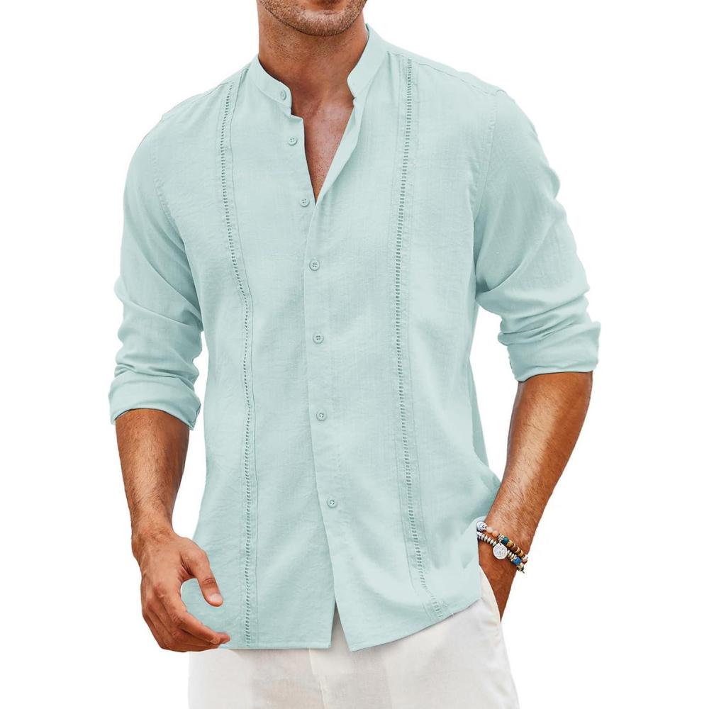 imageCoofandy Mens Men Casual ShirtsBaby Blue