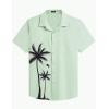 COOFANDY Hawaiian Shirts for Men Short Sleeve Casual Button Down Shirt Tropical Summer Beach Shirt(Sage Green – Palm Tree)
