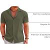 COOFANDY Men’s Casual Button Down Shirts Short Sleeve Regular Fit Fashion Camp Beach Shirts Tops(Green)