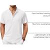 COOFANDY Men’s Casual Henley Shirt Short Sleeve Summer Shirts Linen Band Collar Summer Beach Hippie T-Shirts(01-white)