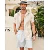 COOFANDY Mens Cuban Guayabera Shirt Short Sleeve Linen Button Down Shirts Casual Summer Beach Tops(Beige)