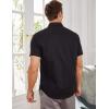 COOFANDY Mens Cuban Guayabera Shirt Short Sleeve Linen Button Down Shirts Casual Summer Beach Tops(Black / Black)