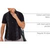 COOFANDY Mens Cuban Guayabera Shirt Short Sleeve Linen Button Down Shirts Casual Summer Beach Tops(Black / Black)