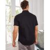 COOFANDY Mens Cuban Guayabera Shirt Short Sleeve Linen Button Down Shirts Casual Summer Beach Tops(Black)