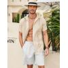 COOFANDY Mens Cuban Guayabera Shirt Short Sleeve Linen Button Down Shirts Casual Summer Beach Tops(Khaki)