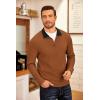 COOFANDY Men’s Fleece Quarter Zip Pullover Long Sleeve Mock Neck Sweatshirt(Light Brown)