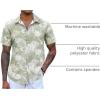 COOFANDY Mens Hawaiian Shirts Short Sleeve Button Down Aloha Shirt Casual Beach Clothes(Celadon Green- Palm Leaf)