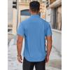 COOFANDY Mens Short Sleeve Dress Shirts Wrinkle Free Casual Button Down Shirts Summer Untucked Dress Shirt(Blue)