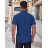 COOFANDY Mens Short Sleeve Dress Shirts Wrinkle Free Casual Button Down Shirts Summer Untucked Dress Shirt(Denim Blue)