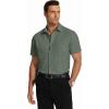 COOFANDY Men’s Short Sleeve Dress Shirts Wrinkle Free Regular Fit Dress Shirt Textured Casual Button Down Shirts(Army Green)