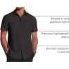 COOFANDY Men’s Short Sleeve Dress Shirts Wrinkle Free Regular Fit Dress Shirt Textured Casual Button Down Shirts(Black)
