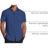 COOFANDY Men’s Short Sleeve Dress Shirts Wrinkle Free Regular Fit Dress Shirt Textured Casual Button Down Shirts(Deep Blue)