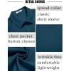 COOFANDY Men’s Short Sleeve Dress Shirts Wrinkle Free Regular Fit Dress Shirt Textured Casual Button Down Shirts(Lake Blue)
