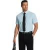 COOFANDY Men’s Short Sleeve Dress Shirts Wrinkle Free Regular Fit Dress Shirt Textured Casual Button Down Shirts(Light Blue)