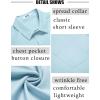 COOFANDY Men’s Short Sleeve Dress Shirts Wrinkle Free Regular Fit Dress Shirt Textured Casual Button Down Shirts(Light Blue)